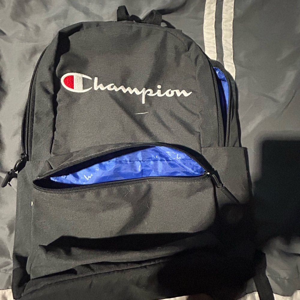Champion Black and Blue Backpack for Everyday Use